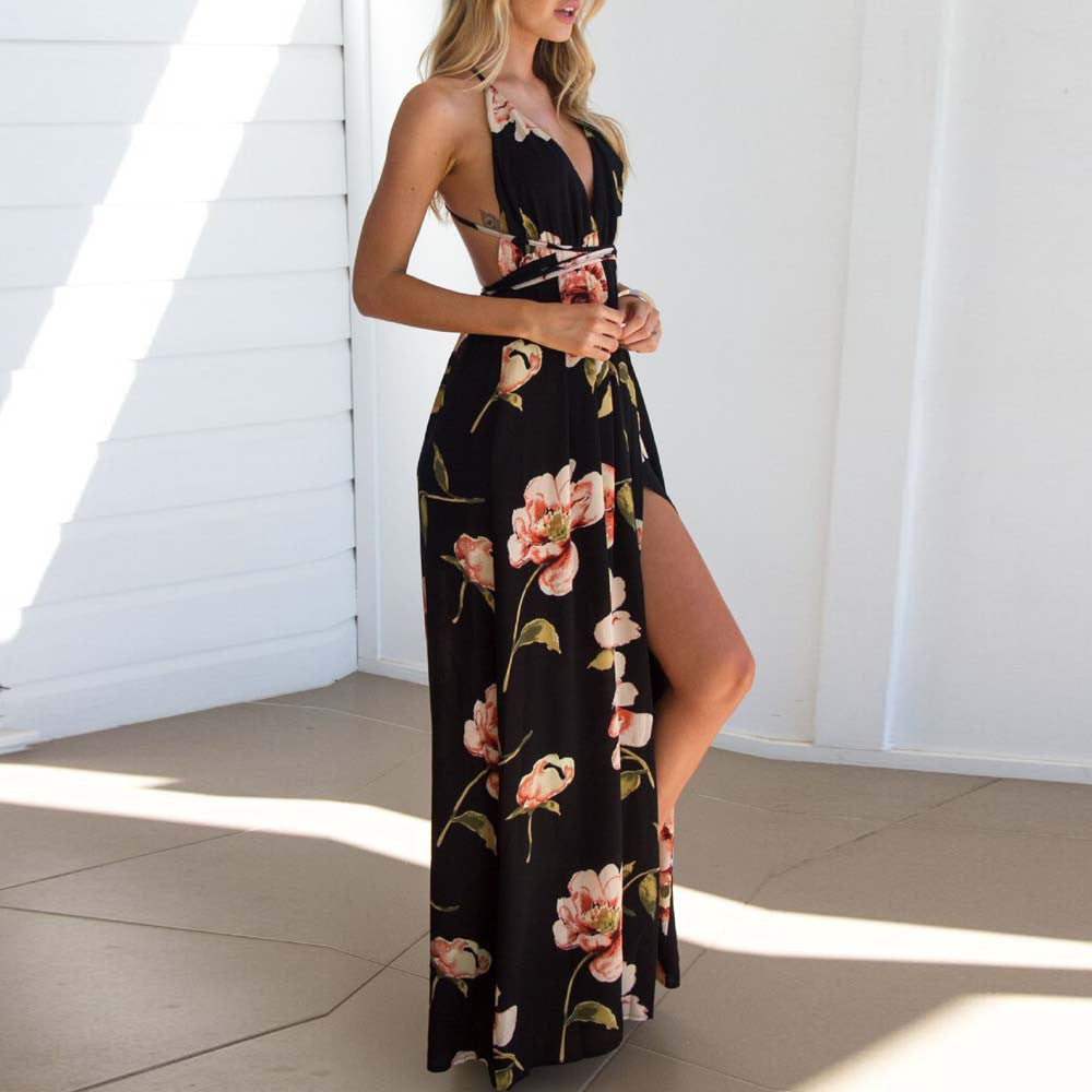 Summer Boho Maxi Long Dress Evening Sexy Party Beach Dresses Sundress