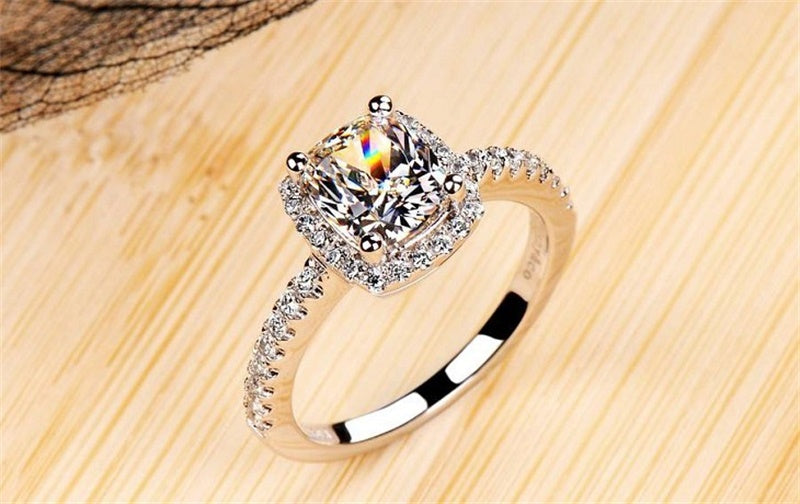 Zircon Rings For Women Bridal Wedding Anelli Trendy Jewellery Engagement White Gold Color Anillos Mujer