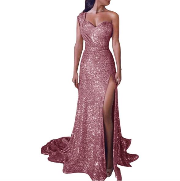 Women Sequin Dress Prom women Sexy Party Gold Sundress Ladies V Neck Dress Abiye Gece Elbisesi