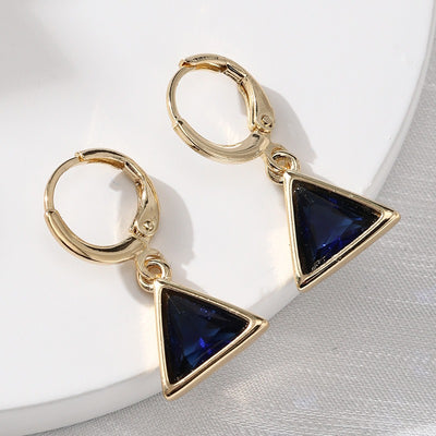 Fashion full diamond geometric triangle earrings for women