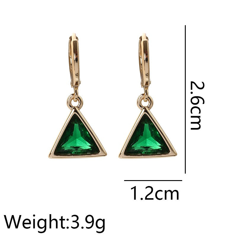 Fashion full diamond geometric triangle earrings for women