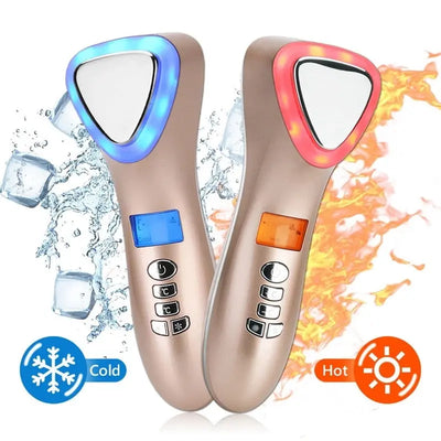 Ultrasonic Cryotherapy LED Hot Cold Hammer Facial Lifting Vibration Massager Face Body Spa Import Export Ion Beauty Equipment - The Grace