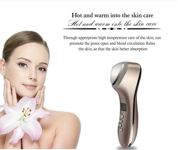 Ultrasonic Cryotherapy LED Hot Cold Hammer Facial Lifting Vibration Massager Face Body Spa Import Export Ion Beauty Equipment - The Grace