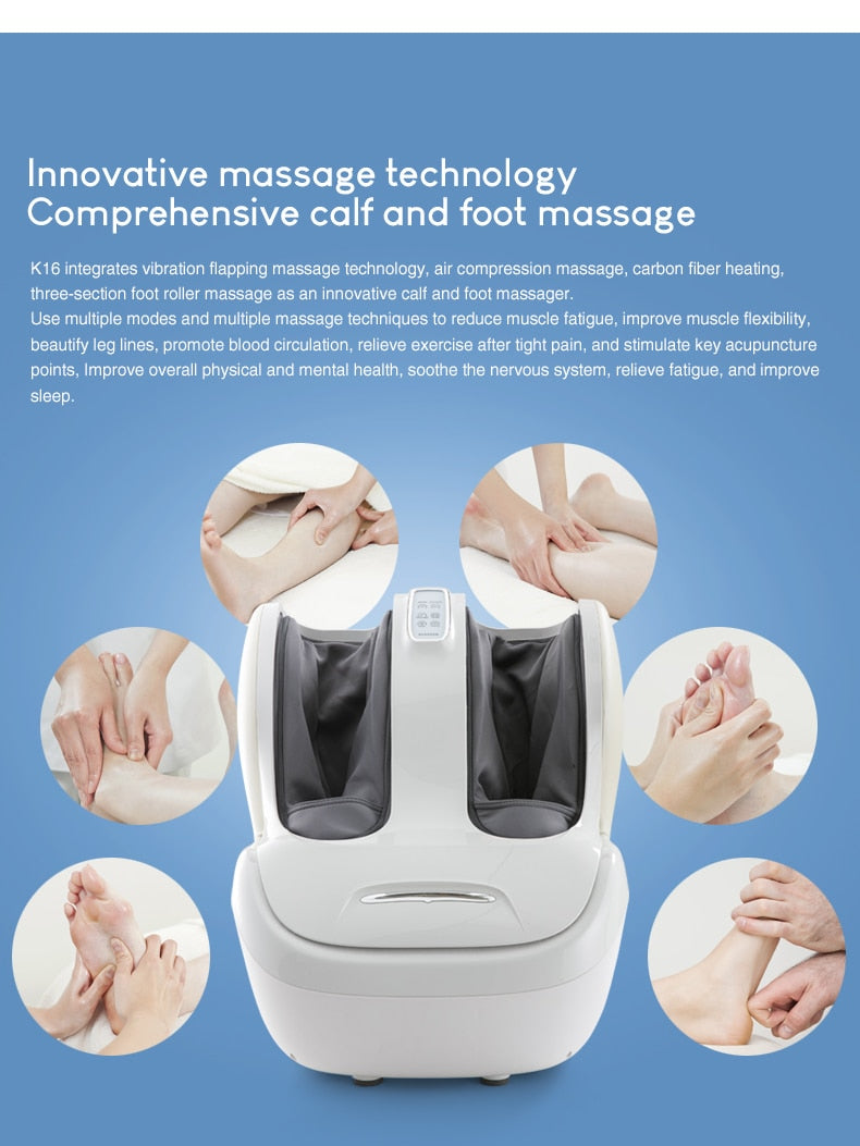 MARESE Electric Calf and Foot Massage Machine Vibration Shiatsu Air Compression Heat Rolling Kneading Leg Beauty Massager K16 - The Grace