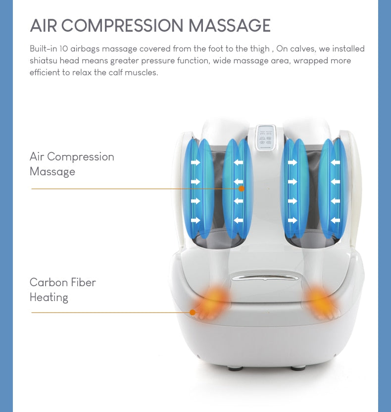 MARESE Electric Calf and Foot Massage Machine Vibration Shiatsu Air Compression Heat Rolling Kneading Leg Beauty Massager K16 - The Grace