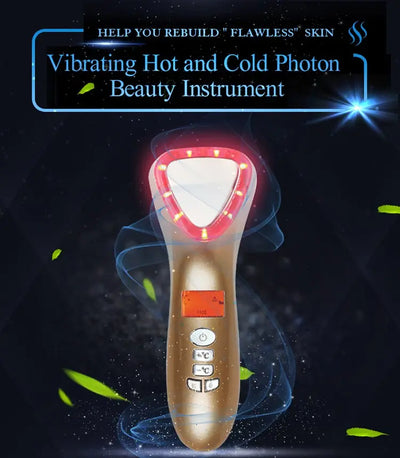 Ultrasonic Cryotherapy LED Hot Cold Hammer Facial Lifting Vibration Massager Face Body Spa Import Export Ion Beauty Equipment - The Grace