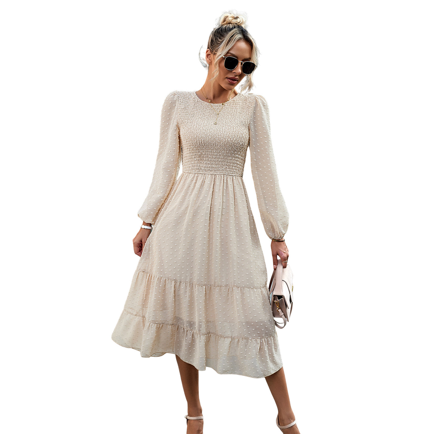 Women's Fashionable Casual Elegant Jacquard Dress - The Grace