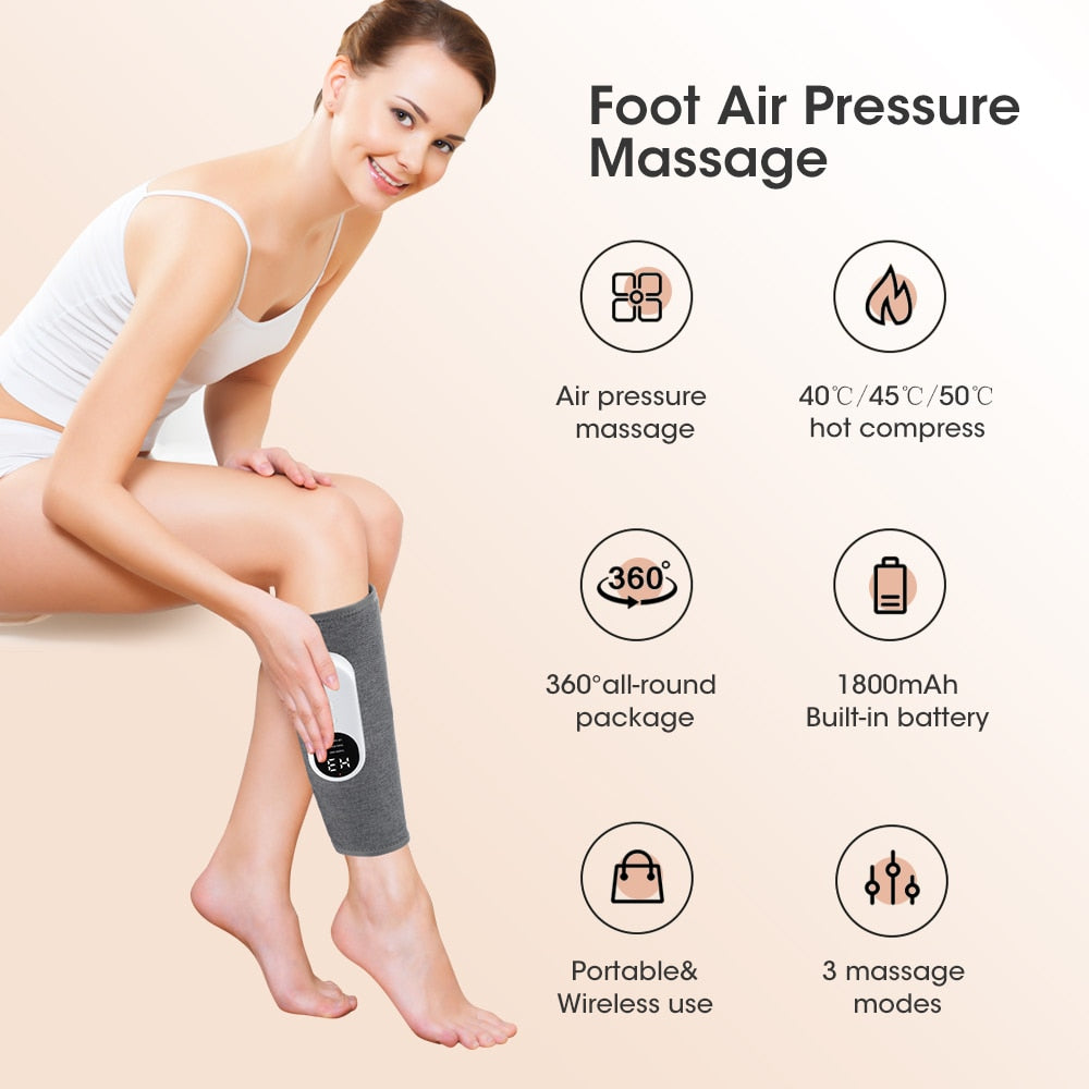 Smart Leg Massage 3 Modes Vibration Leg Air Compression Massager Wireless Electric Air Compress Foot Air Pressure Massage - The Grace