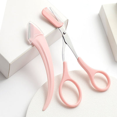 Eyebrow Trimming Knife With Comb Curved Moon Small Beauty Supplies Gadgets - The Grace