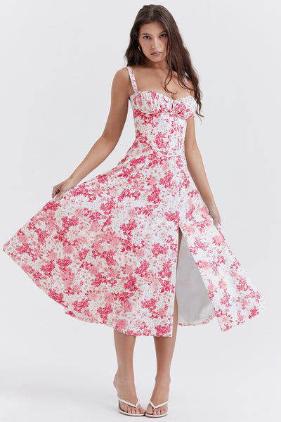 New Women's Floral Print Dress With Straps - The Grace