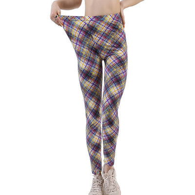 Plaid Leggings Women Sexy Pants Push Up Leggings Fashion F - The Grace