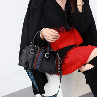 Crossbody Bags For Women Horse Fur Black Women Handbag Top Handle Tote Bag Luxury Designer Sac A Main - The Grace