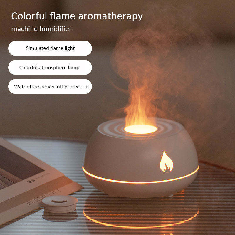 Flame Humidifier Aromatherapy Diffuser 7 Colors Light Home Air Humidifier 130ML USB Room Fragrance Essential Oil Diffuser - The Grace