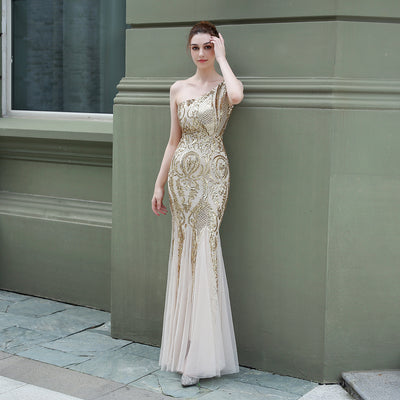 Dress Female Fairy Fantasy Ladies Party Party Party Evening Dress Sexy Long Section Was Thin Toast Bride - The Grace