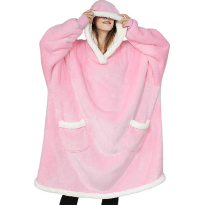 Winter TV Hoodie Blanket Winter Warm Home Clothes Women Men Oversized Pullover With Pockets - The Grace