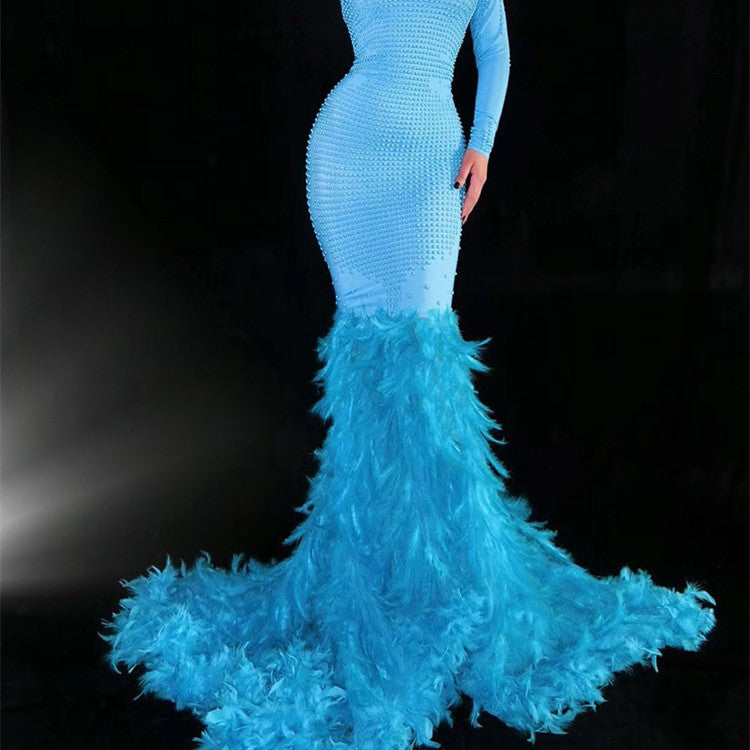 Feather Trailing Hip Dress Costume - The Grace