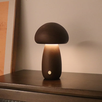 INS Wooden Cute Mushroom LED Night Light With Touch Switch Bedside Table Lamp For Bedroom Childrens Room Sleeping Night Lamps Home Decor - The Grace