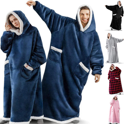 Winter TV Hoodie Blanket Winter Warm Home Clothes Women Men Oversized Pullover With Pockets - The Grace