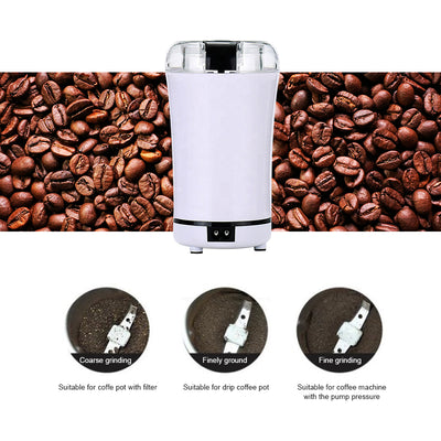 Portable Electric Coffee Bean Grinder Mill Kitchen Tool Herbs Salt Pepper Spices Nuts Grains Mini Medicine Flour Powder Crusher - The Grace