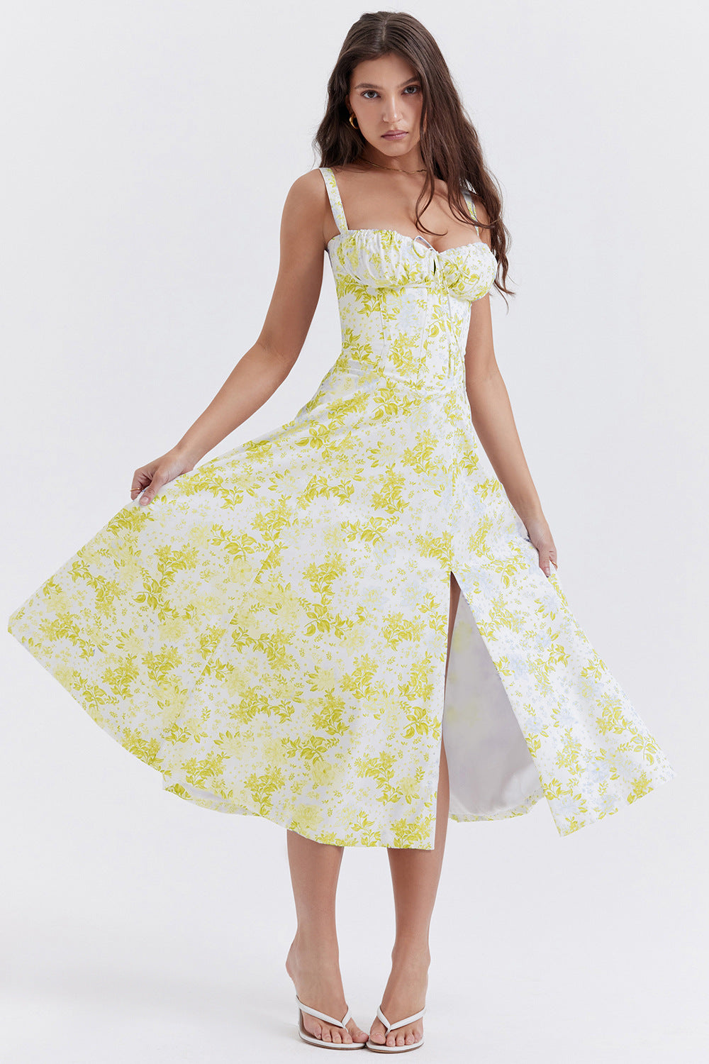 New Women's Floral Print Dress With Straps - The Grace