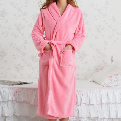 Thickened Flannel Long-sleeved Bathrobes