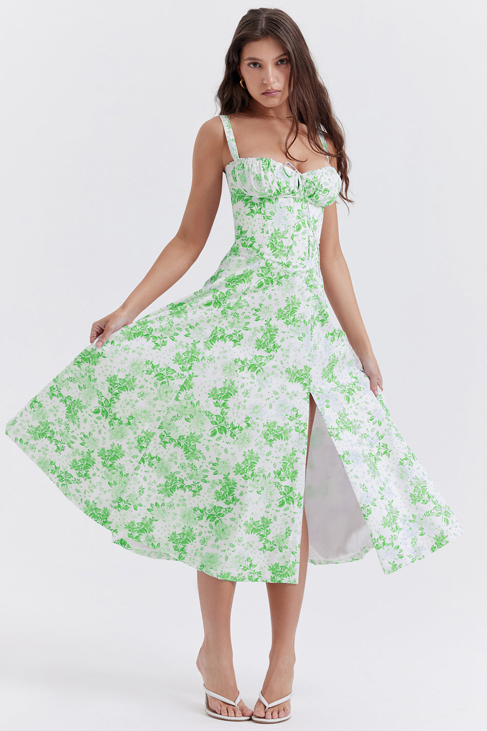 New Women's Floral Print Dress With Straps - The Grace