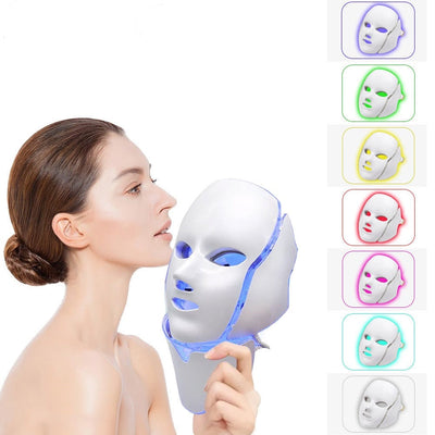 7 Colors LED Facial Mask Photon Therapy Mask with Neck Anti-Acne Wrinkle Removal Skin Rejuvenation Lifting Face Skin Care Tools - The Grace